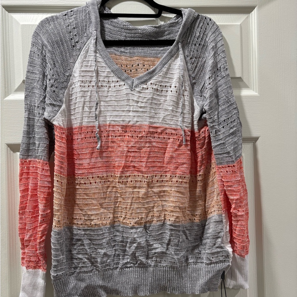 Striped Gray and Pink Women's Top